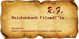 Reichenbach Filoméla névjegykártya